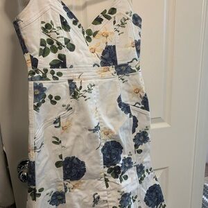 NICHOLAS White and floral denim dress size 6